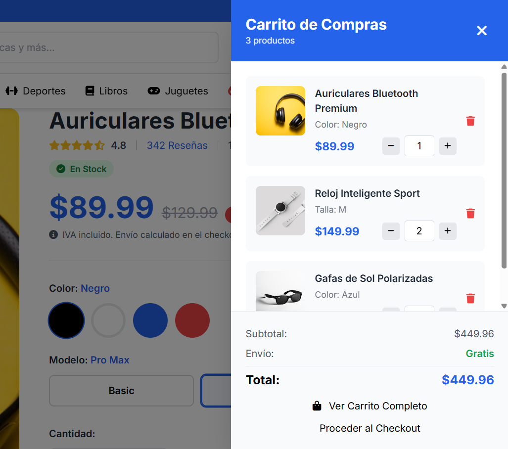 Carrito de compras interactivo