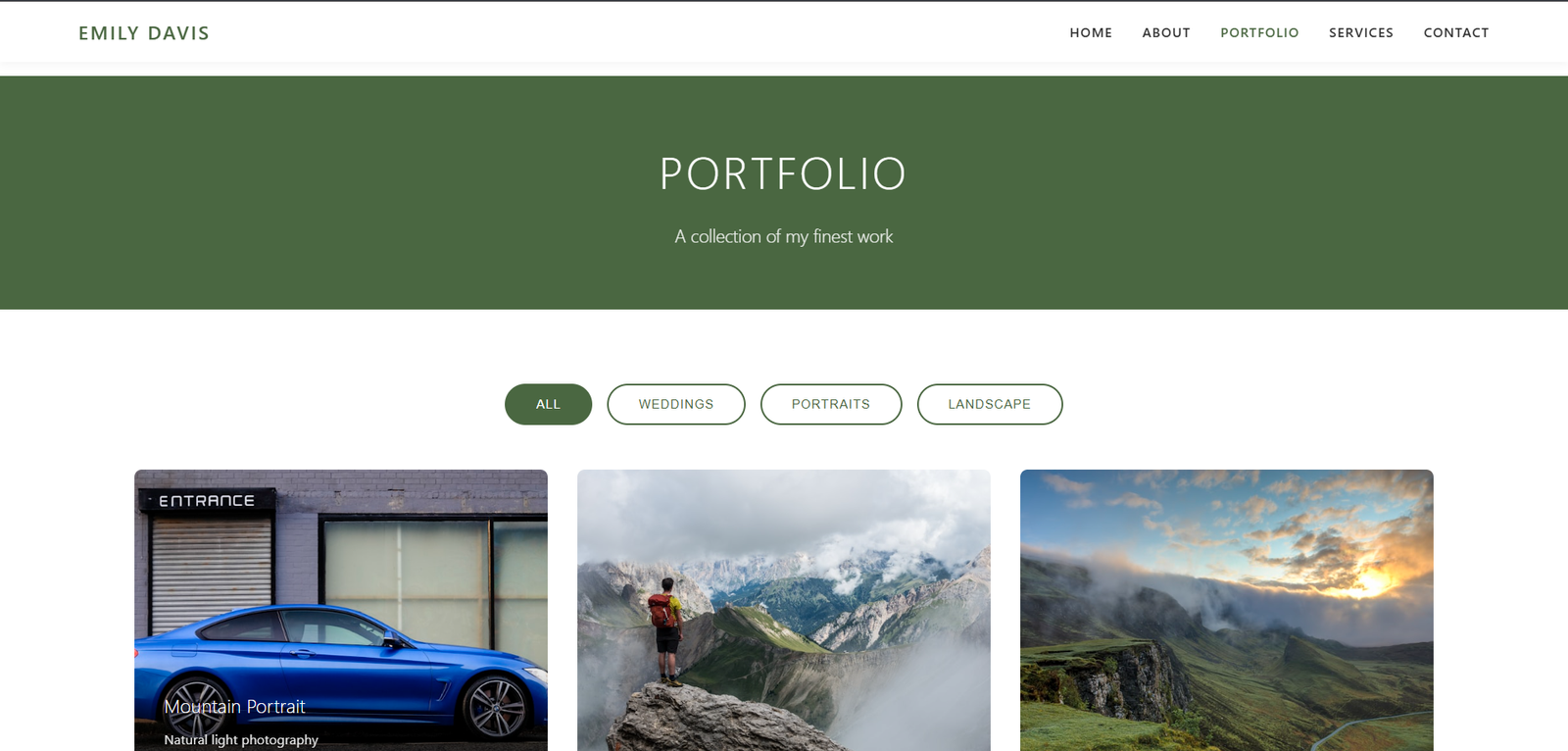 Portfolio con filtros interactivos